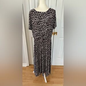 Vintage Dressbarn woman size 16W dress brown/white